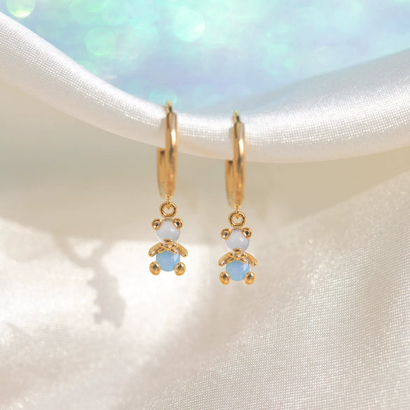 Wholesale Women's Copper Zircon Bear Earrings