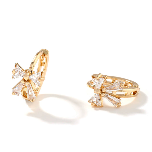 Wholesale Women's Copper Zircon Bow Earrings