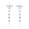 Wholesale Women's Copper Zircon Bow Long Tassel Earrings