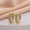 Wholesale Women's Copper Zircon Earrings With Animal Zodiac Flower Bow Geometric Patterns Electroplated Real Gold