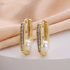 Wholesale Women's Copper Zircon Earrings With Animal Zodiac Flower Bow Geometric Patterns Electroplated Real Gold