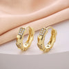 Wholesale Women's Copper Zircon Earrings With Animal Zodiac Flower Bow Geometric Patterns Electroplated Real Gold