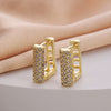 Wholesale Women's Copper Zircon Earrings With Animal Zodiac Flower Bow Geometric Patterns Electroplated Real Gold
