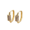 Wholesale Women's Copper Zircon Earrings With Animal Zodiac Flower Bow Geometric Patterns Electroplated Real Gold