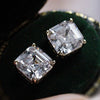 Wholesale Women's Copper Zircon Earrings With Geometric Design Classic Style Imitation Green Crystal