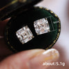 Wholesale Women's Copper Zircon Earrings With Geometric Design Classic Style Imitation Green Crystal