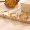 Wholesale Women's Copper Zircon Electroplated Flower Shape Index Finger Ring With Gentle And Forest Style