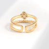 Wholesale Women's Copper Zircon Fourleaf Clover Geometric Ring With Electroplating
