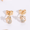 Wholesale Women's Copper Zircon Geometric Animal Pattern Electroplated Earrings