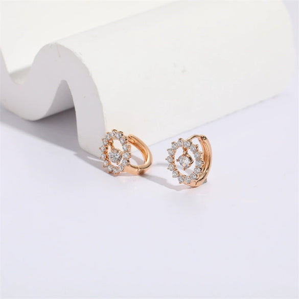 Wholesale Women's Copper Zircon Geometric Animal Pattern Electroplated Earrings