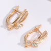 Wholesale Women's Copper Zircon Geometric Animal Pattern Electroplated Earrings