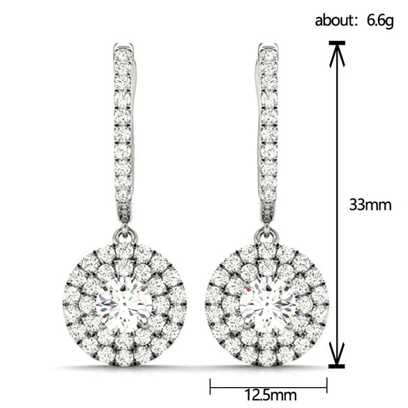 Wholesale Women's Copper Zircon Geometric Earrings Jewelry