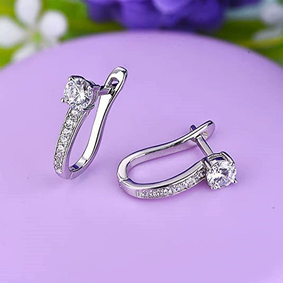 Wholesale Women's Copper Zircon Geometric Earrings