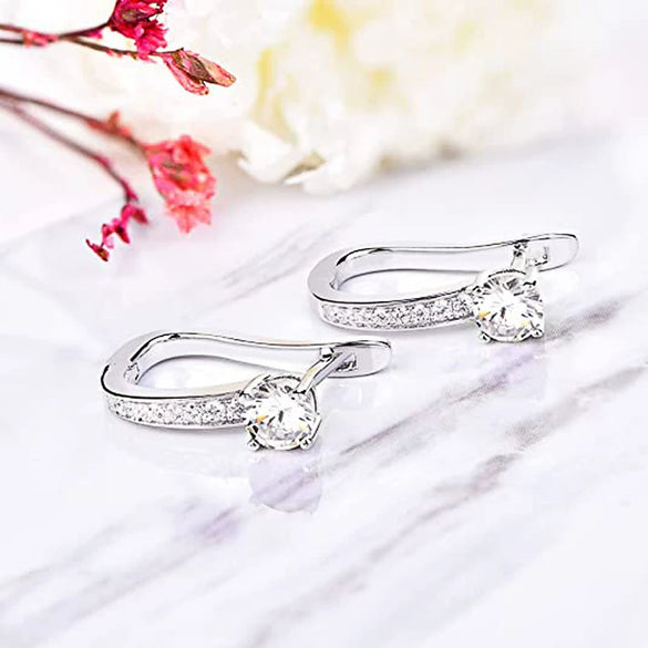 Wholesale Women's Copper Zircon Geometric Earrings