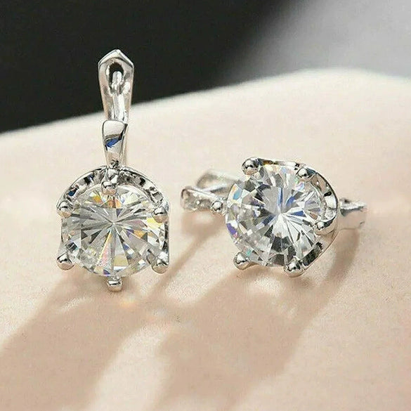 Wholesale Women's Copper Zircon Geometric Round Earrings