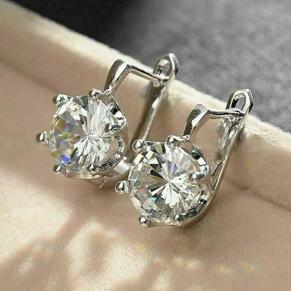 Wholesale Women's Copper Zircon Geometric Round Earrings