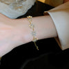 Wholesale Women's Copper Zircon Heart Shape Love Adjustable Bracelet With Real Gold Electroplated Fashion Light Luxury Design