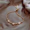 Wholesale Women's Copper Zircon Heart Shape Love Adjustable Bracelet With Real Gold Electroplated Fashion Light Luxury Design