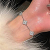 Wholesale Women's Copper Zircon Inlaid Fourpetal Flower Geometric Sweet Style Bracelet Real Gold Electroplated