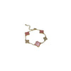 Wholesale Women's Copper Zircon Inlaid Fourpetal Flower Geometric Sweet Style Bracelet Real Gold Electroplated