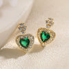 Wholesale Women's Copper Zircon Love Earrings With Geometric Pattern And Real Gold Plated Microinlay Treatment