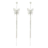Wholesale Women's Copper Zirconia Butterfly Insect Style Niche Earrings