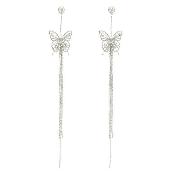 Wholesale Women's Copper Zirconia Butterfly Insect Style Niche Earrings