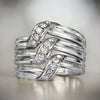 Wholesale Women's Copper Zirconia Geometric Light Luxury Style Ring