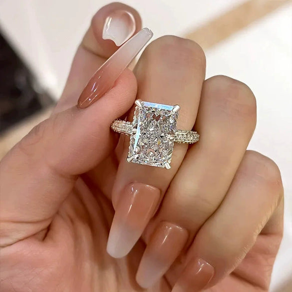 Wholesale Women's Copper Zirconia Geometric Princess Style Ring