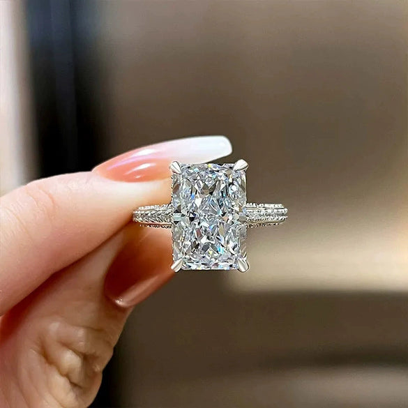 Wholesale Women's Copper Zirconia Geometric Princess Style Ring