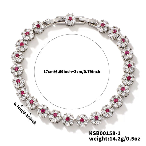Wholesale Women's Copper Zirconia Geometric Style Bracelet