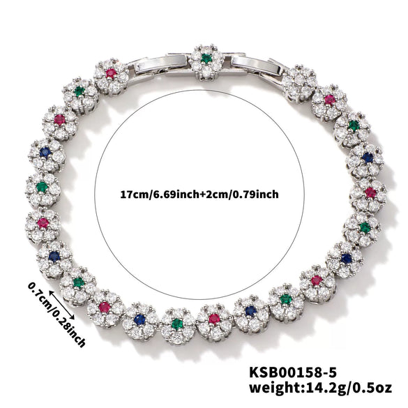 Wholesale Women's Copper Zirconia Geometric Style Bracelet