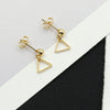 Wholesale Women's Cos Style Asymmetric Geometric Triangle And Circle Earrings In Alloy With Electroplating