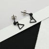 Wholesale Women's Cos Style Asymmetric Geometric Triangle And Circle Earrings In Alloy With Electroplating