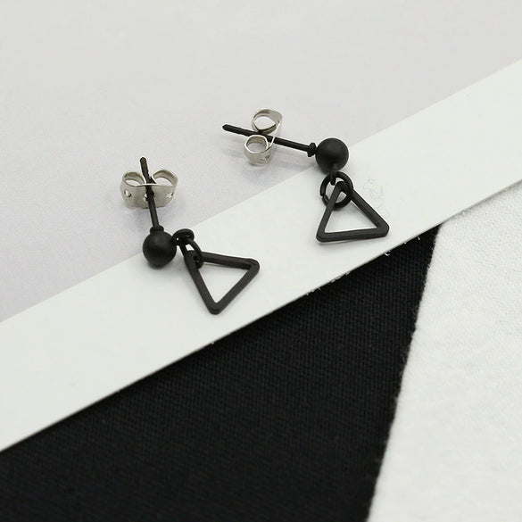 Wholesale Women's Cos Style Asymmetric Geometric Triangle And Circle Earrings In Alloy With Electroplating
