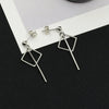 Wholesale Women's Cos Style Asymmetric Geometric Triangle And Circle Earrings In Alloy With Electroplating