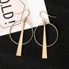 Wholesale Women's Cos Style Asymmetric Geometric Triangle And Circle Earrings In Alloy With Electroplating