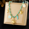 Wholesale Women's Creamy Sweet Minimalist Star Pattern Stainless Steel Goldplated Pendant Necklace
