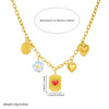 Wholesale Women's Creamy Sweet Style Heart Shape Stainless Steel Electroplated Pendant Chain Necklace