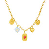 Wholesale Women's Creamy Sweet Style Heart Shape Stainless Steel Electroplated Pendant Chain Necklace