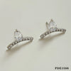 Wholesale Women's Creative Geometric Stainless Steel Earrings With Inlaid Zircon And Electroplating High Sweet Wind Design