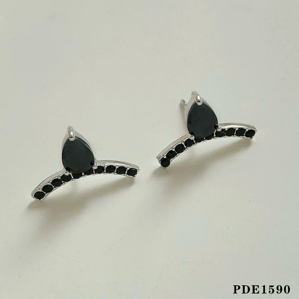 Wholesale Women's Creative Geometric Stainless Steel Earrings With Inlaid Zircon And Electroplating High Sweet Wind Design