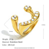 Wholesale Women's Creative Geometric Stainless Steel 18K Gold Plated Highend Asymmetrical Zircon Ring Hand Jewelry