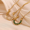 Wholesale Women's Creative Personality Pendant Necklace Stainless Steel Electroplated 18K Gold Horseshoe U Shaped