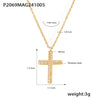 Wholesale Women's Creative Twill Cross Zircon Pendant Necklace With Stacked Titanium Steel Clavicle Chain Electroplated