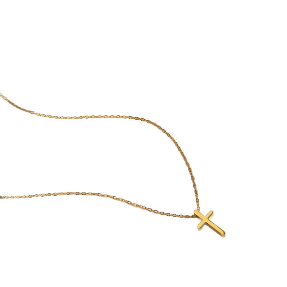 Wholesale Women's Cross Jewelry Set With Crown And Roman Numerals Stainless Steel O Word Chain Electroplated Pendant Necklace And Earrings Light Luxury Style