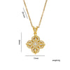 Wholesale Women's Crossroads Chain Necklace With Rhombus Pendant In Titanium Steel And Copper Zircon Gold Plated Light Luxury Geometric Style