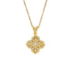 Wholesale Women's Crossroads Chain Necklace With Rhombus Pendant In Titanium Steel And Copper Zircon Gold Plated Light Luxury Geometric Style