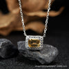 Wholesale Women's Crystal And 925 Sterling Silver Geometric Style Necklace Pendant Set With Gems And Cross Chain