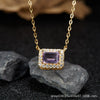 Wholesale Women's Crystal And 925 Sterling Silver Geometric Style Necklace Pendant Set With Gems And Cross Chain